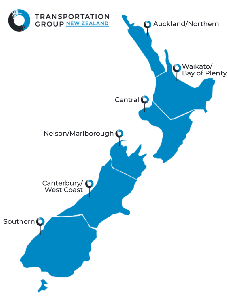 Map of NZ local branches for TGNZ